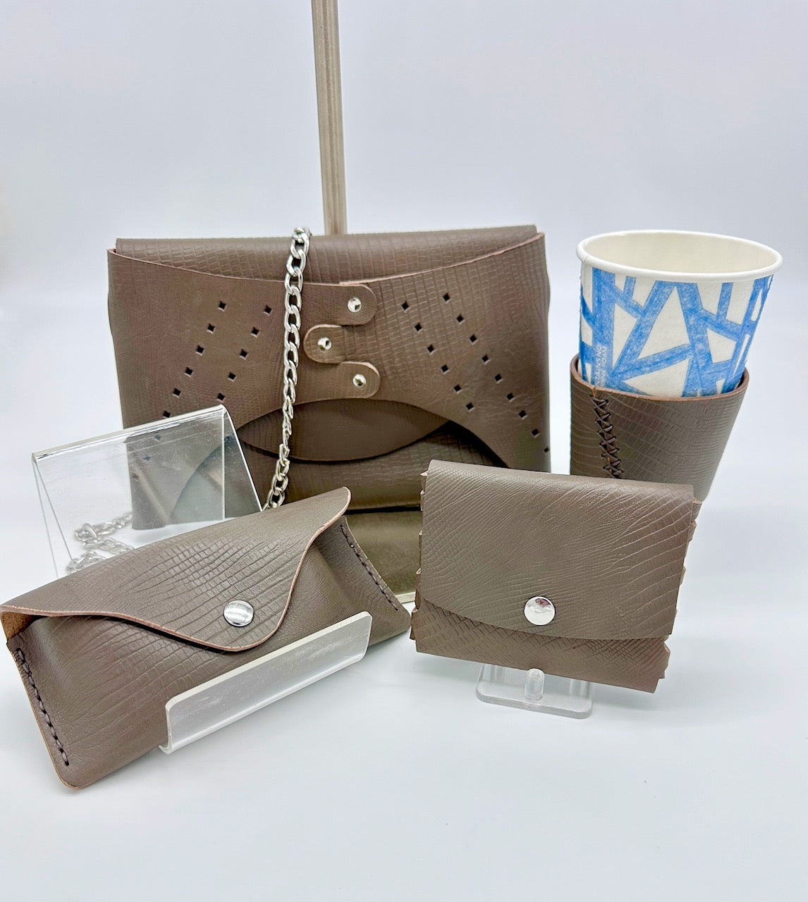 "Coffee, Tea, or Me?" Cup Sleeve in Gray