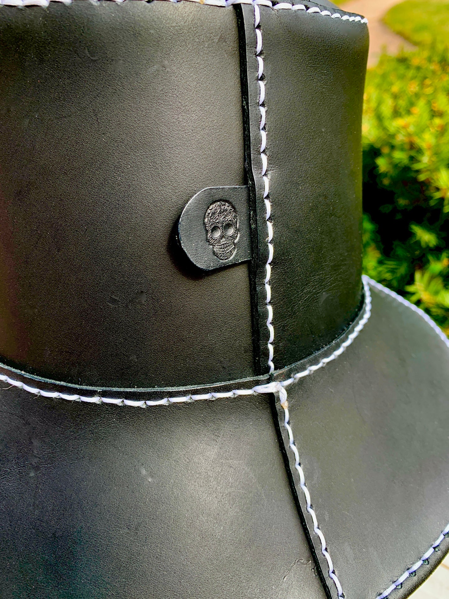 Black Leather Bucket Hat