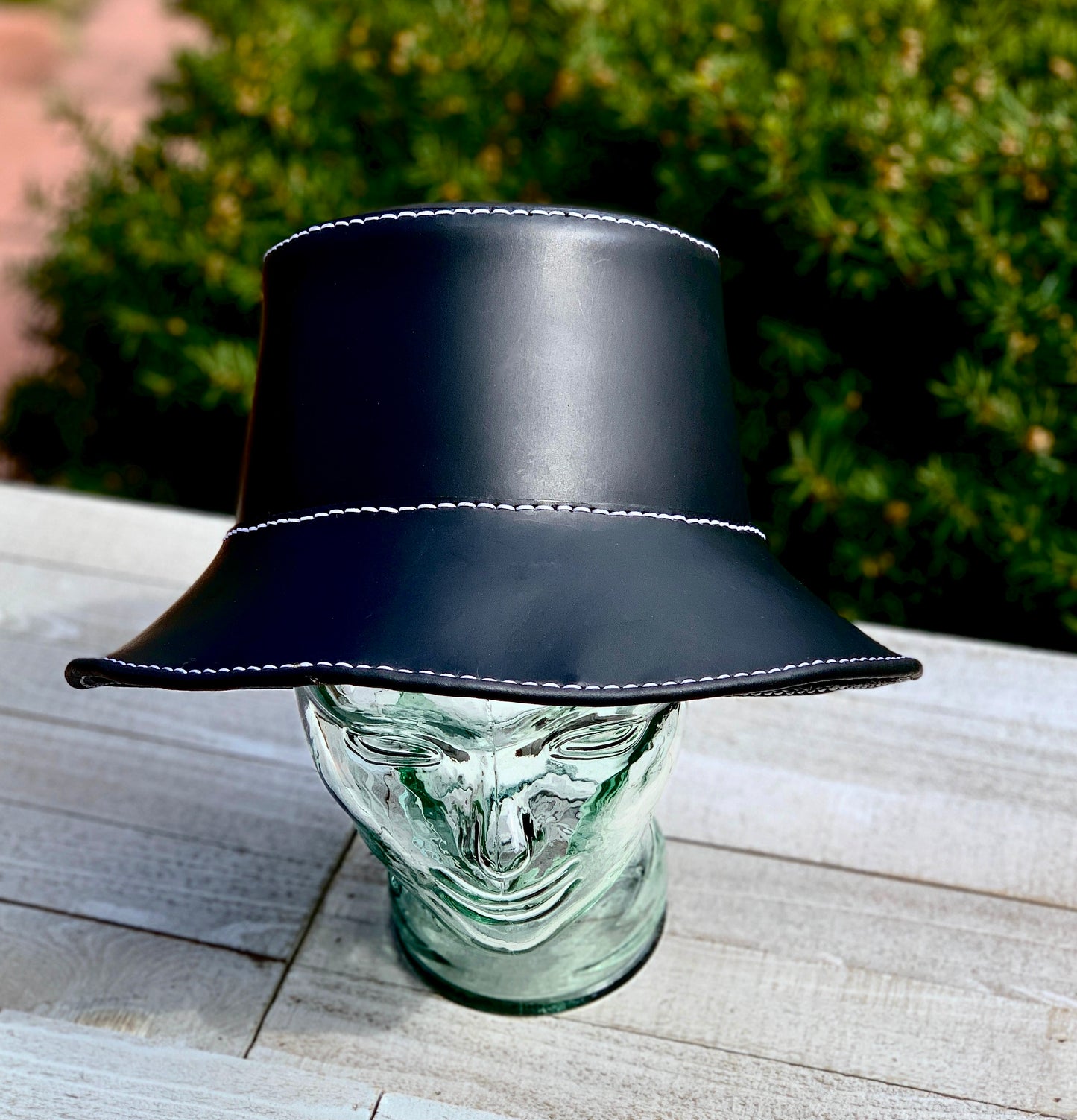 Black Leather Bucket Hat