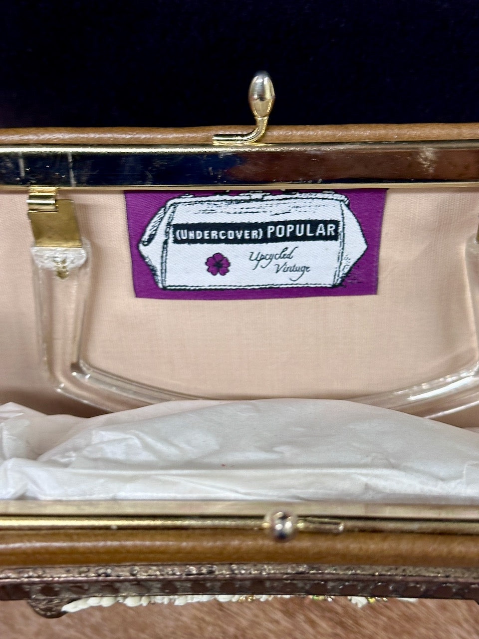 "Brown Betty" Upcycled Vintage Clutch
