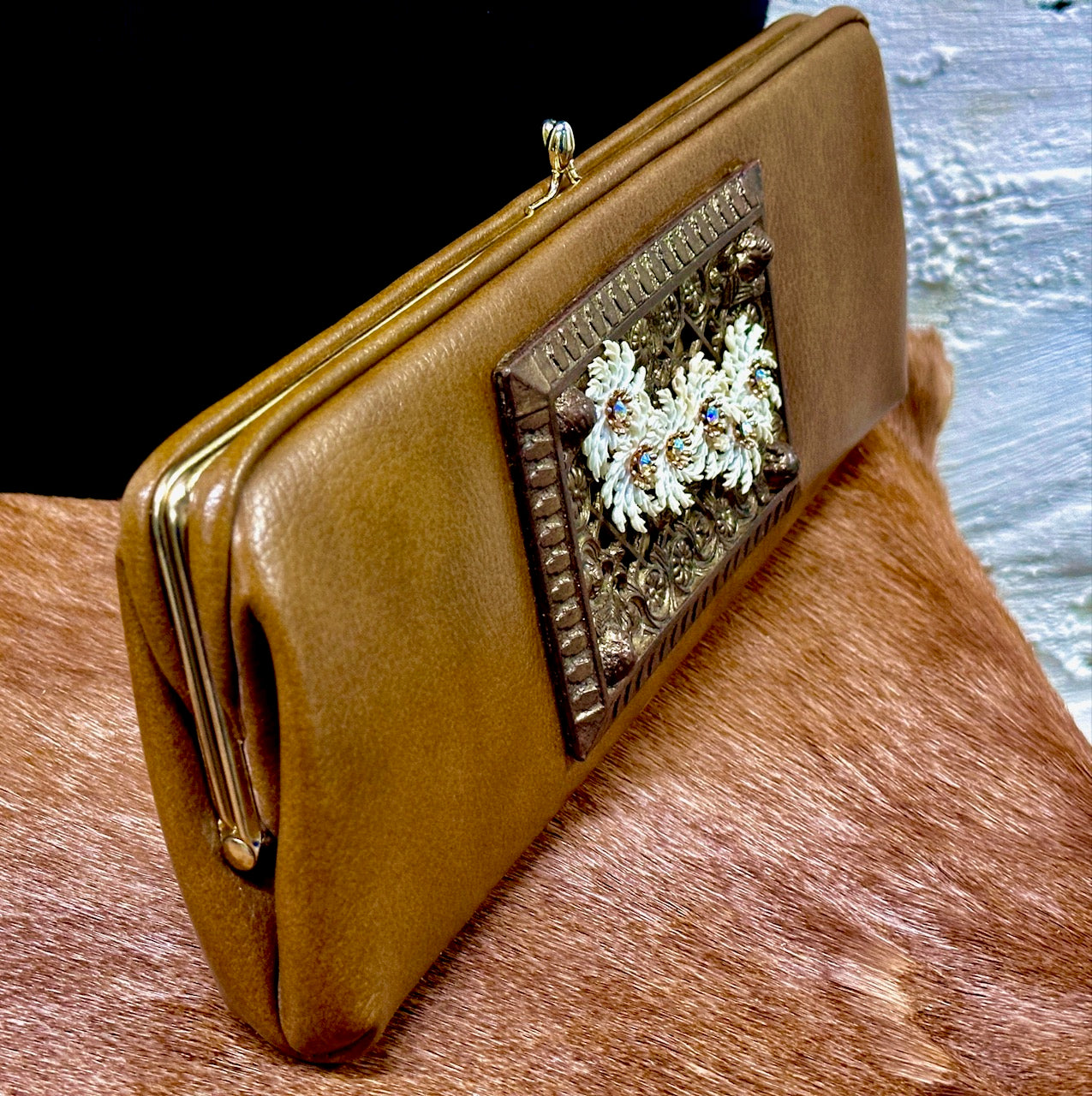 "Brown Betty" Upcycled Vintage Clutch