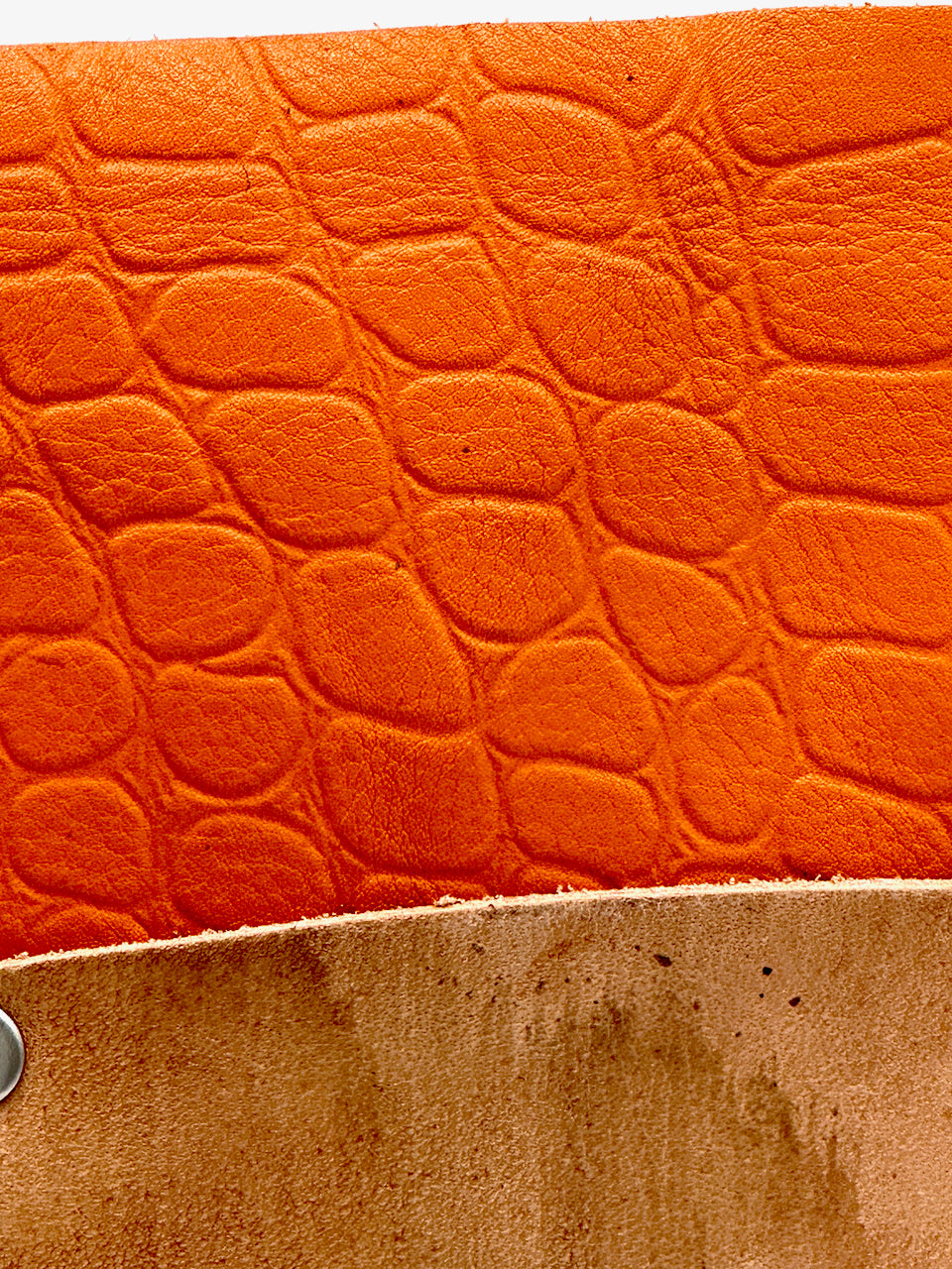 Orange Croco Print "Flowerhead Lady" Refillable Leather Journal