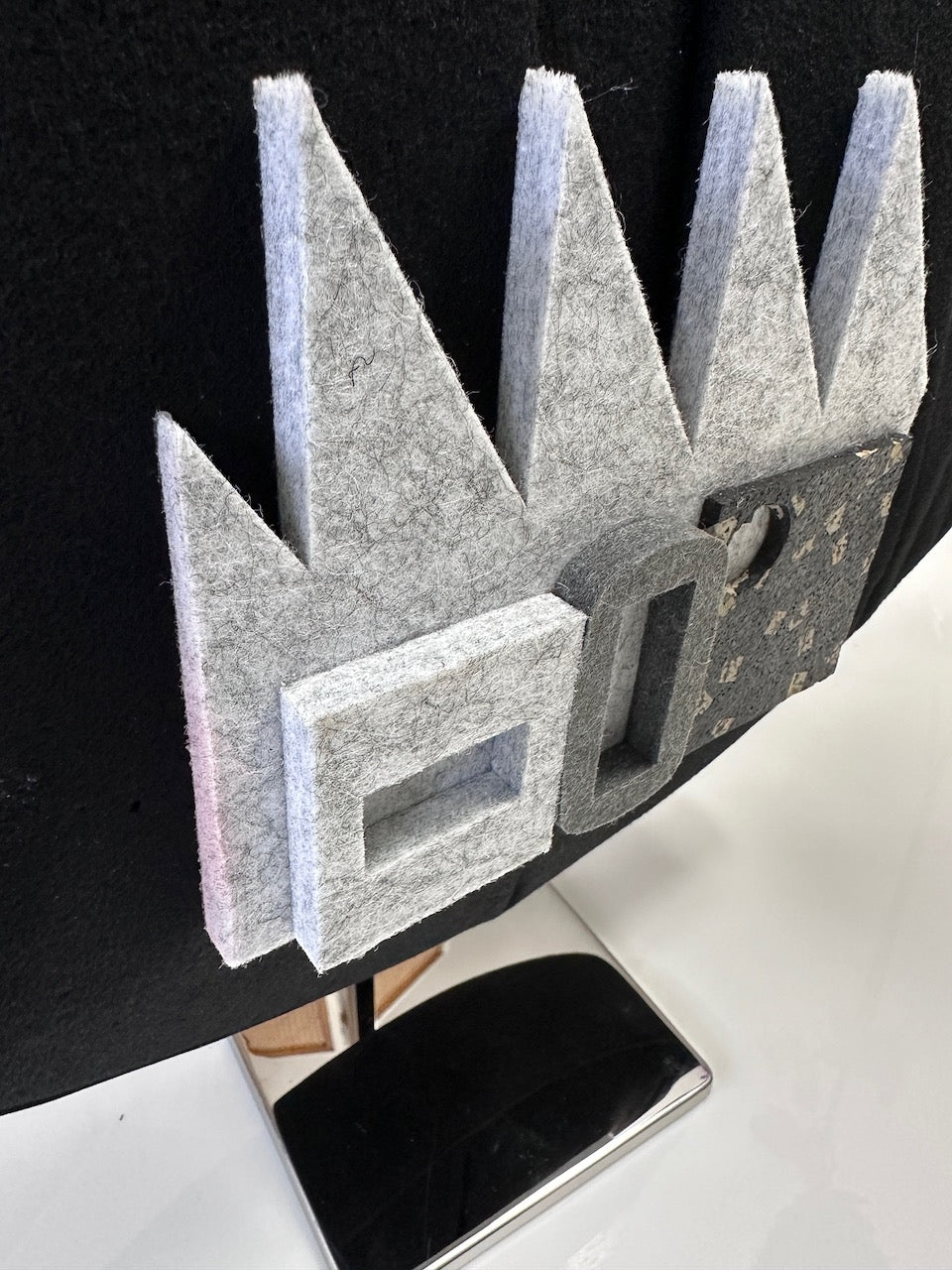 "The Crown"- Upcycled Vintage Black Wool Purse