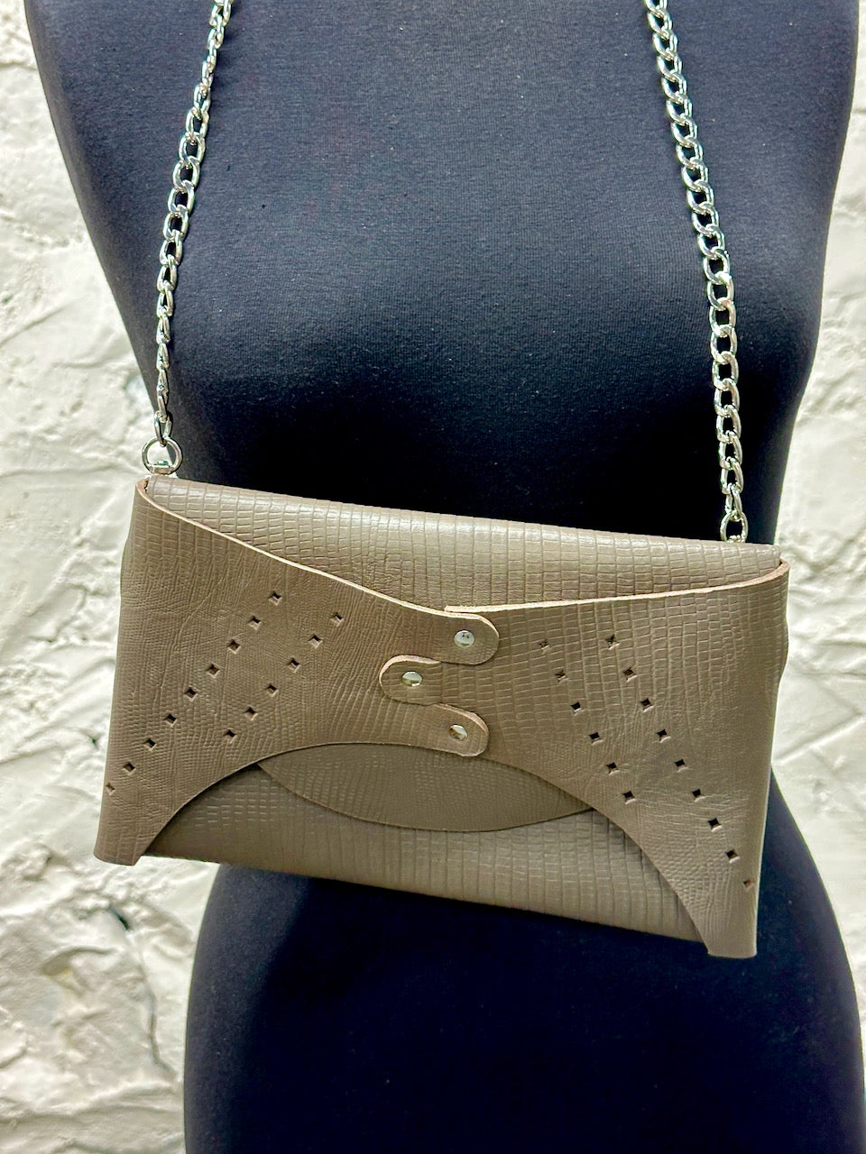 The "Wholey Chic!" Gray Squares Crossbody