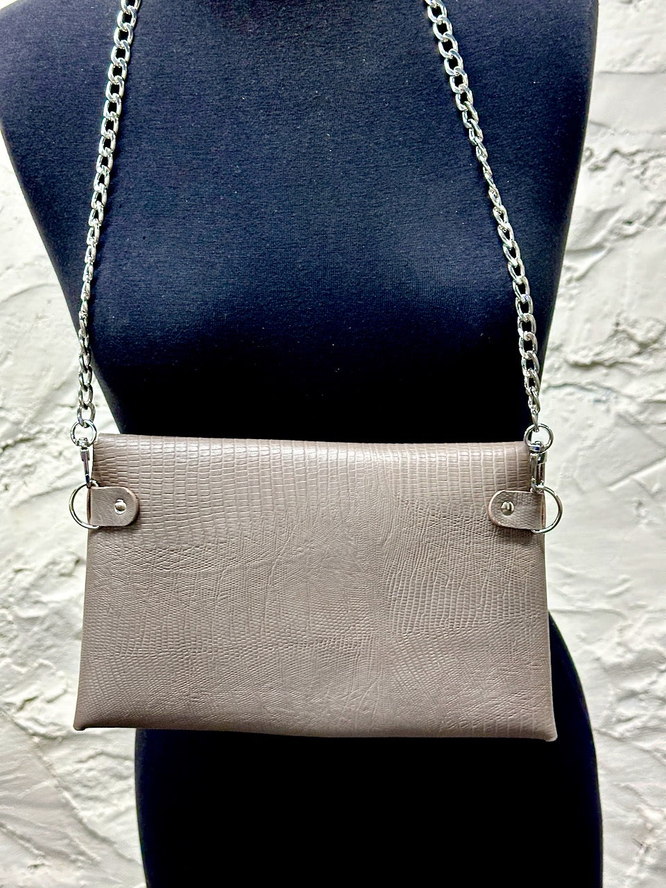 The "Wholey Chic!" Gray Squares Crossbody