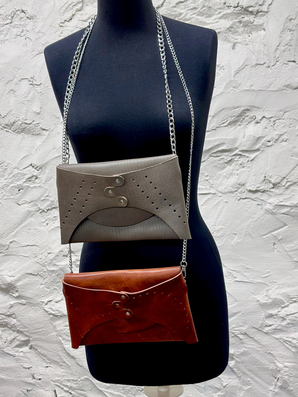 The "Wholey Chic!" Gray Squares Crossbody