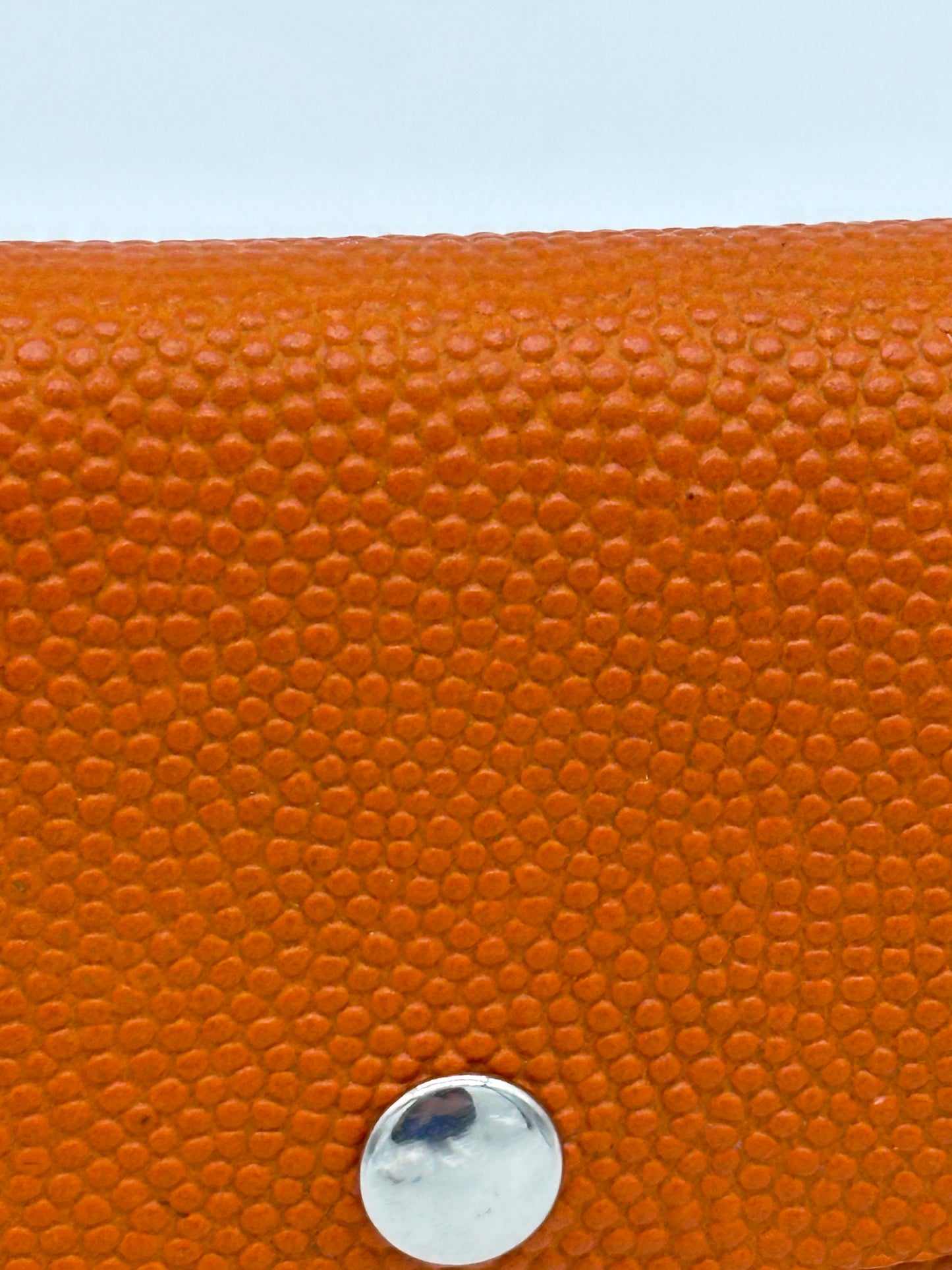 Basketball Leather Wallet in Orange Pebbled Textured Leather
