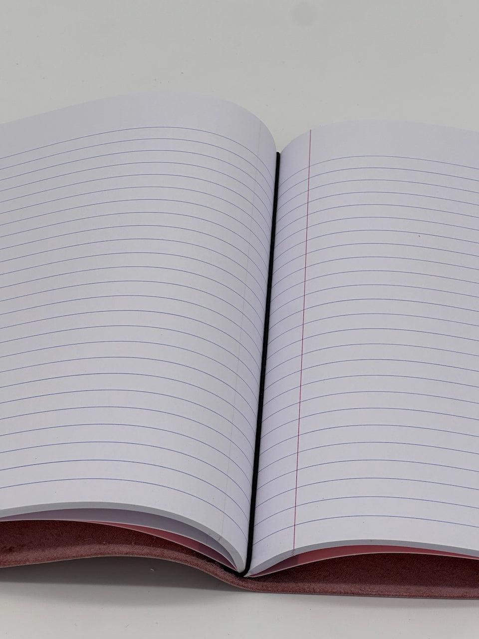 Interior of lined paper insert for leather journal from Undercover Popular Leather Goods