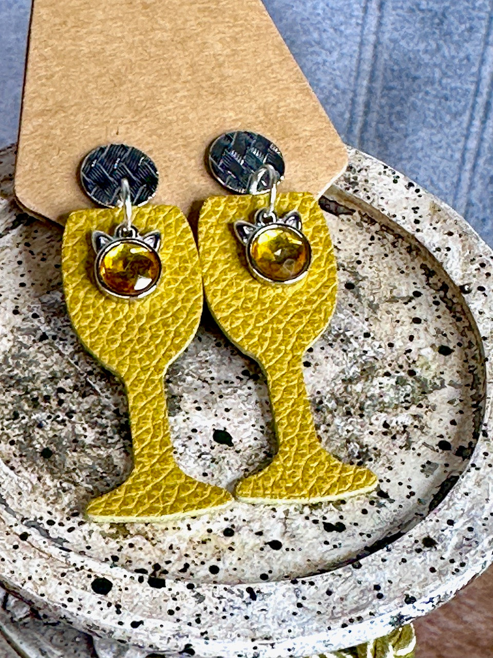 "Yellow Cat" Earrings