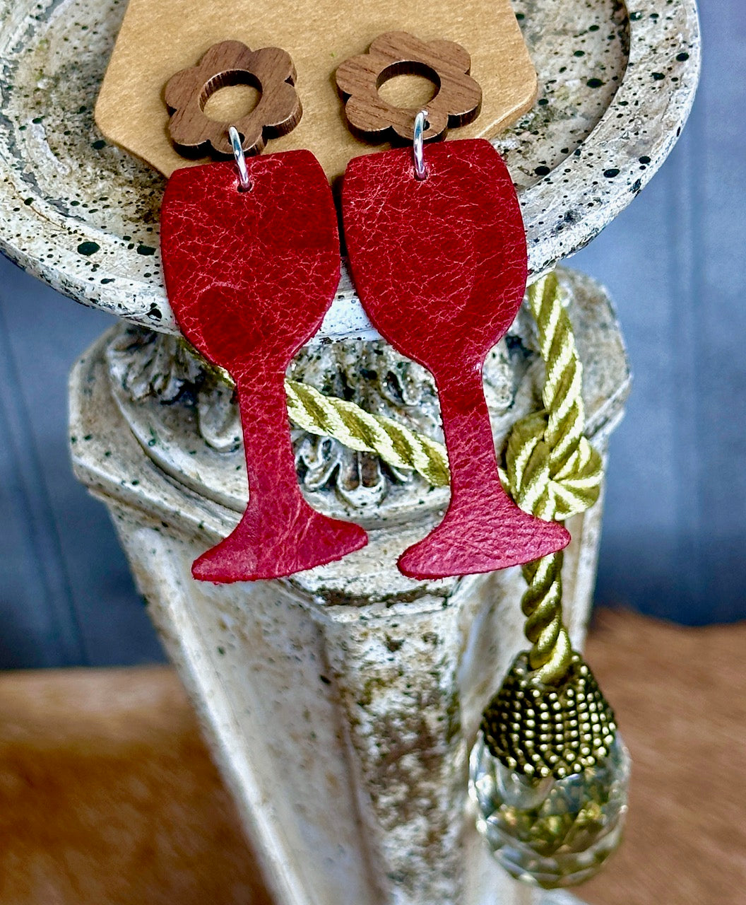 "Cabernet for Days" Leather Earrings