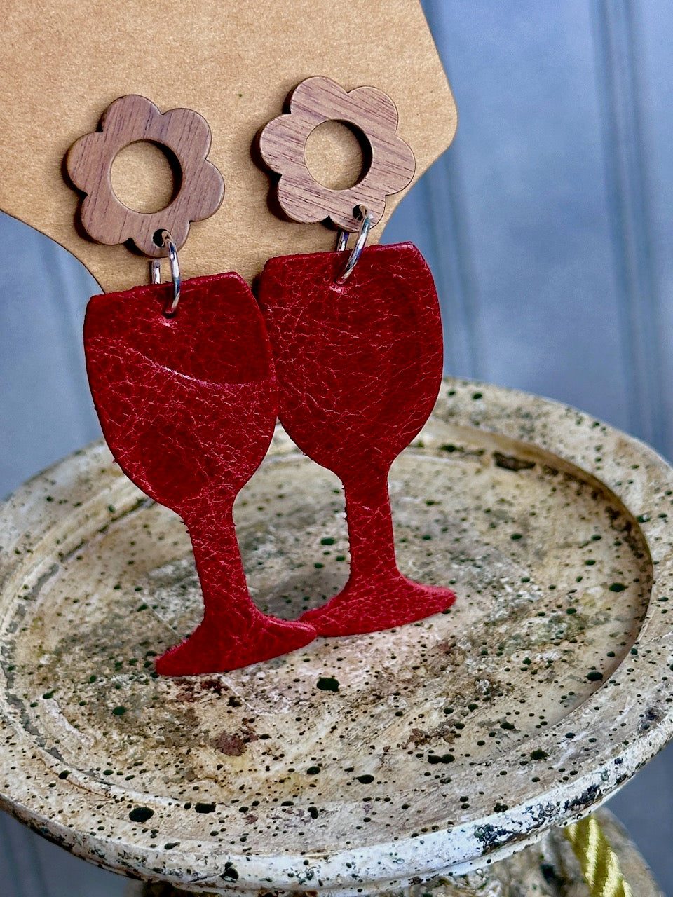 "Cabernet for Days" Leather Earrings