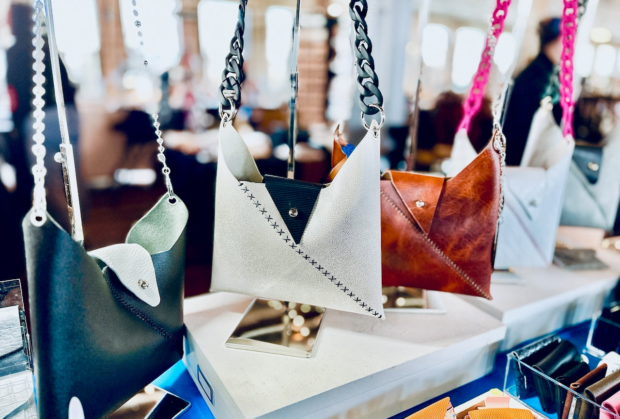 Bamber Vee Crossbody in Cognac and Gray