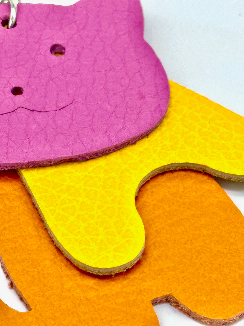 close up of leather texture of key chain