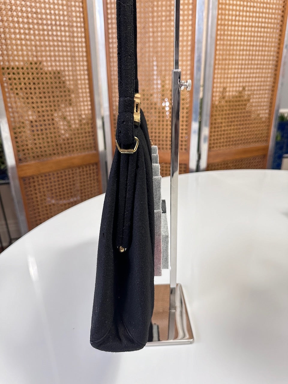 "The Crown"- Upcycled Vintage Black Wool Purse