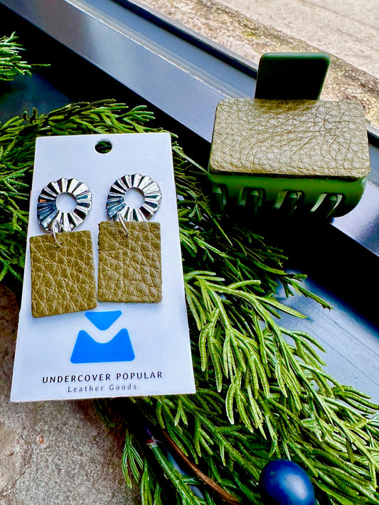 "Miss Moss" Hair Clip and Earrings Set