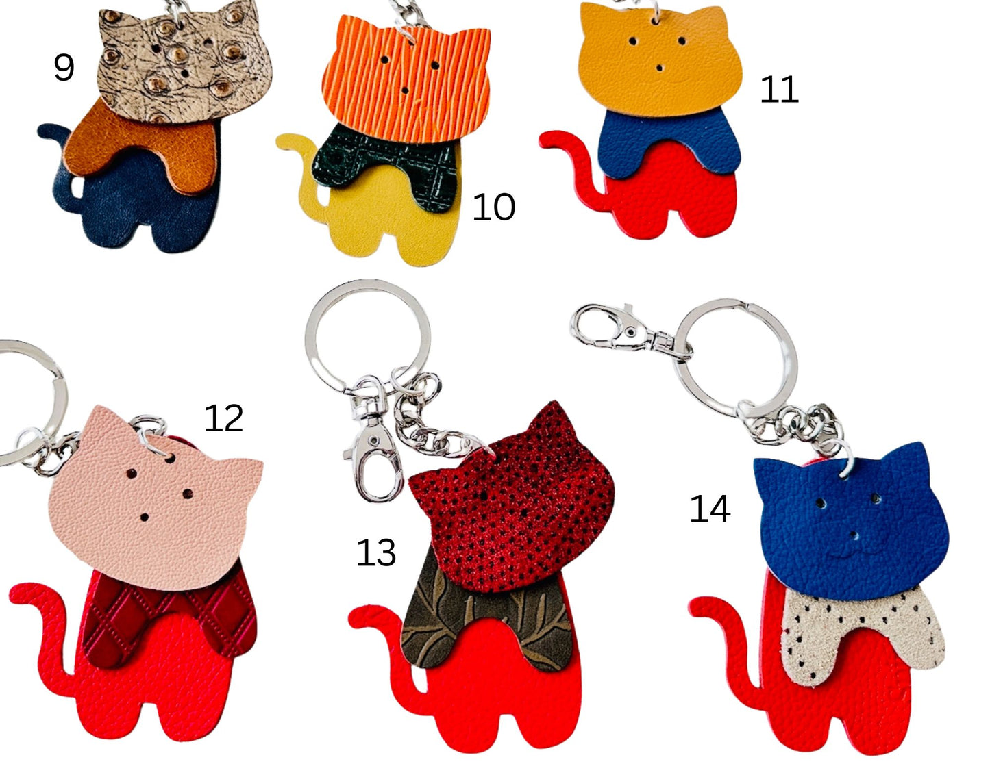 Leather cat keychains by Undercover Popular