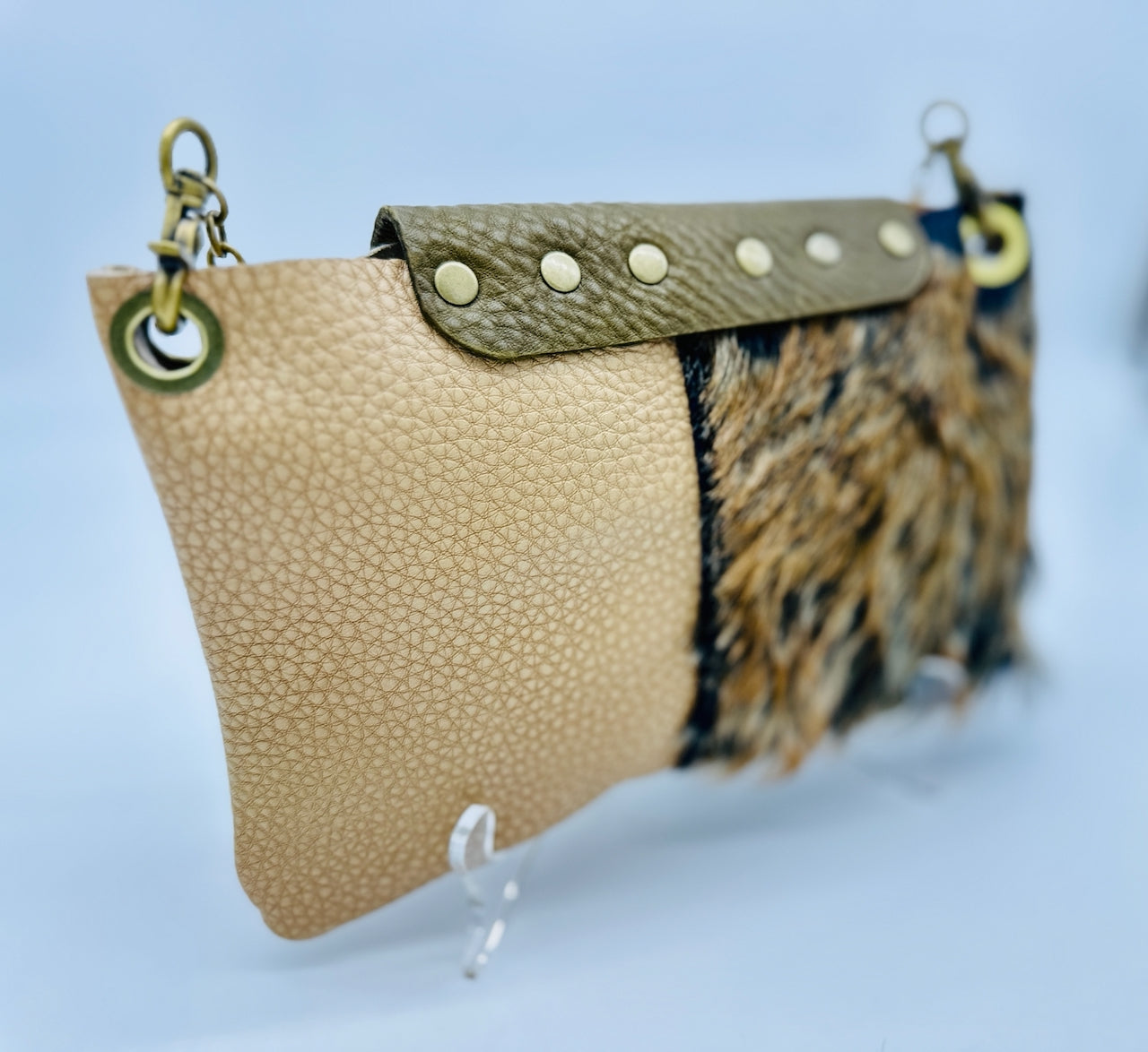 Back of leather handmade purse made by Undercover Popular Leather Goods